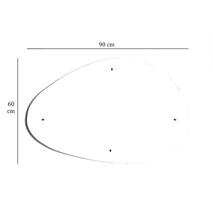 Stensko ogledalo AYNA 60x90 cm oval