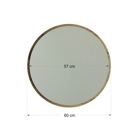 Stensko ogledalo AYNA pr. 60 cm rjava