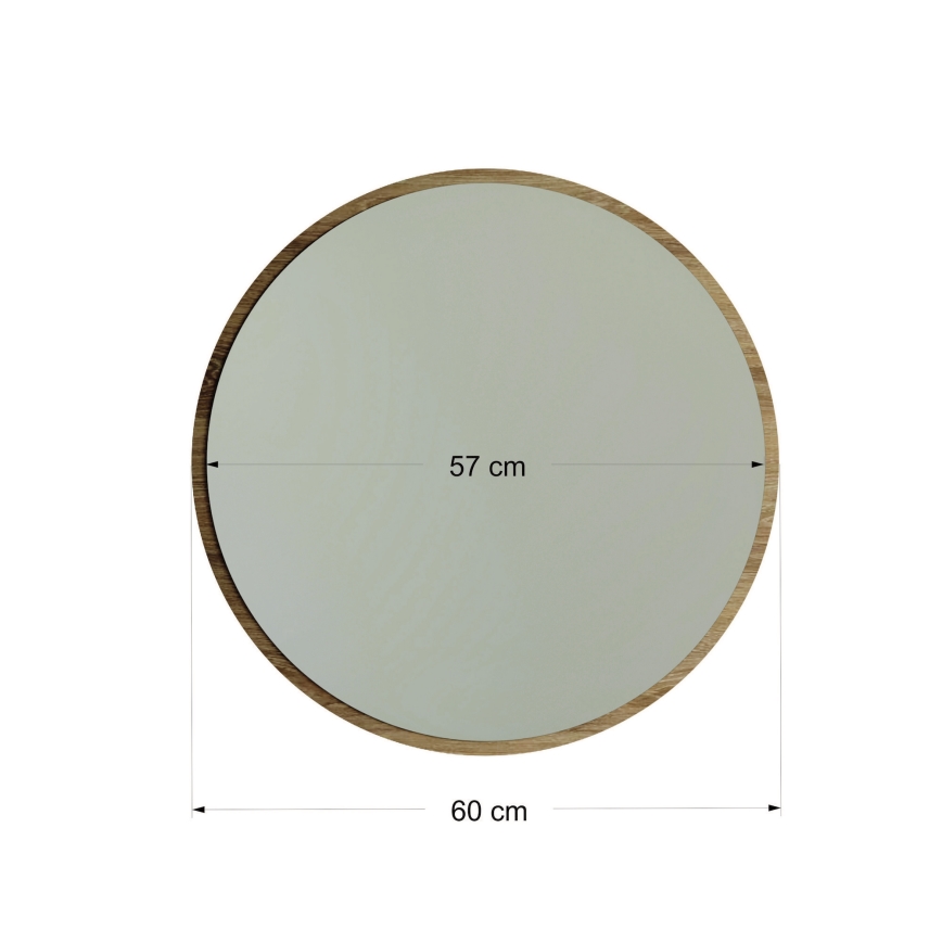 Stensko ogledalo AYNA pr. 60 cm rjava