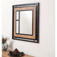 Stensko ogledalo COSMO 70x70 cm rjava/črna