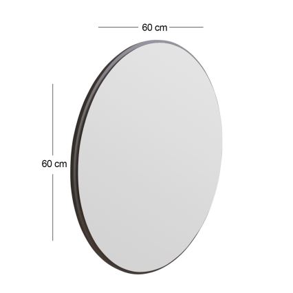 Stensko ogledalo OZZE pr. 60 cm črna
