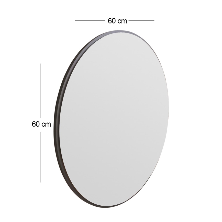 Stensko ogledalo OZZE pr. 60 cm črna