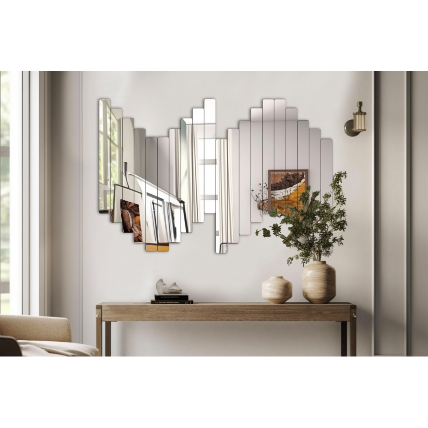 Stensko ogledalo RECTANGULAR 100x40 cm - 20 delov
