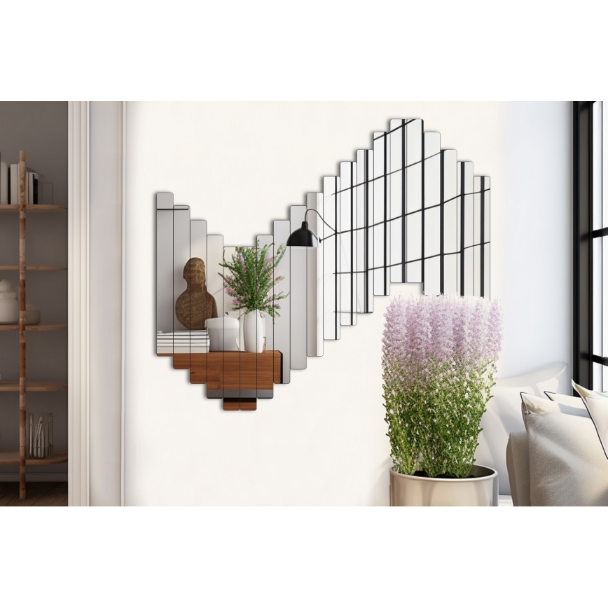 Stensko ogledalo RECTANGULAR 100x40 cm - 20 delov