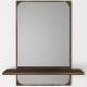 Stensko ogledalo s polico EKOL 70x45 cm rjava
