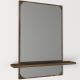 Stensko ogledalo s polico EKOL 70x45 cm rjava