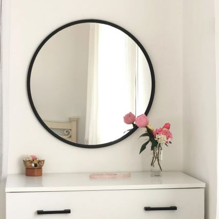 Stensko ogledalo SIYAH pr. 60 cm črna