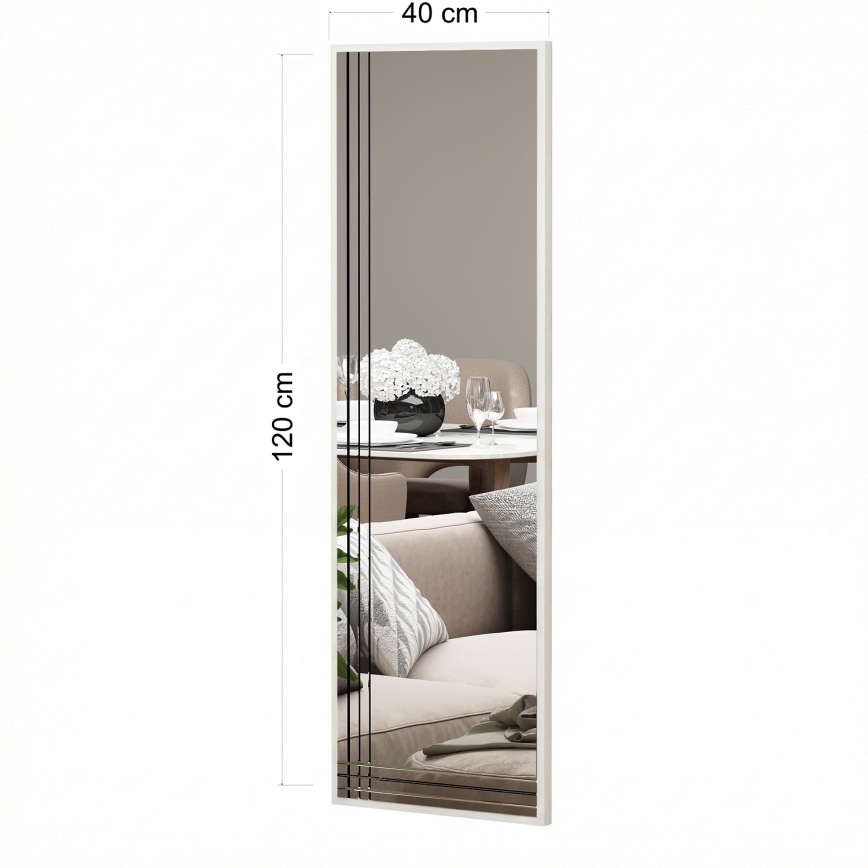 Stensko ogledalo TRIO 120x40 cm sijajni krom