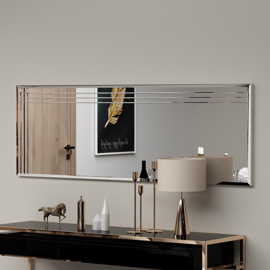 Stensko ogledalo TRIO 120x40 cm sijajni krom