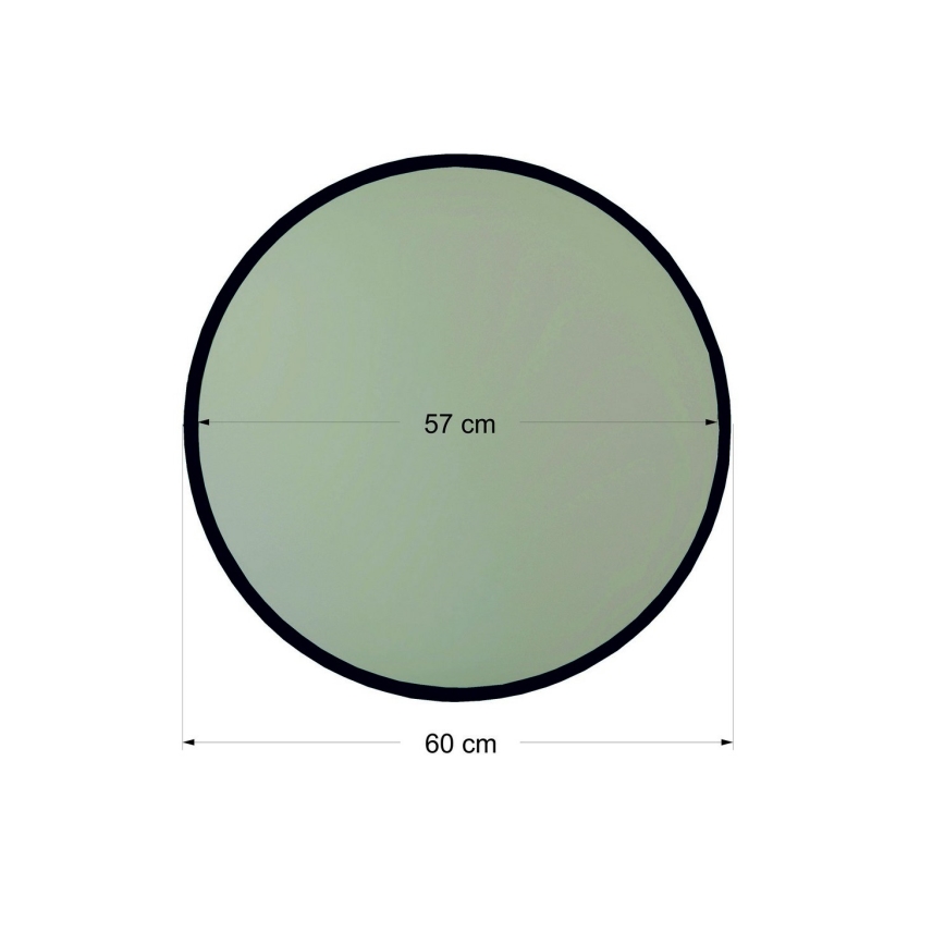Stensko ogledalo YUVARLAK pr. 60 cm črna