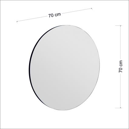 Stensko ogledalo ZEOS pr. 70 cm črna