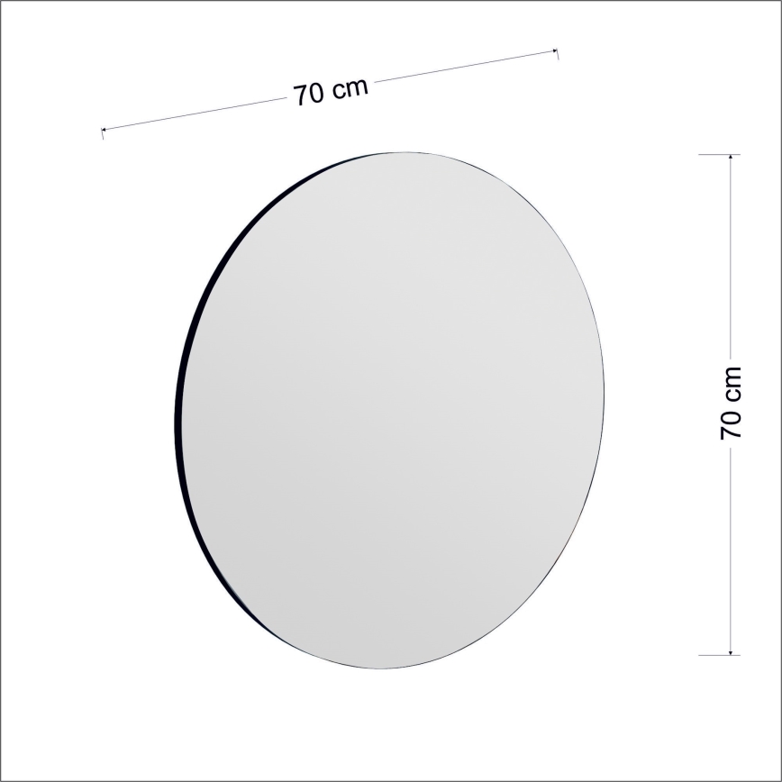 Stensko ogledalo ZEOS pr. 70 cm črna