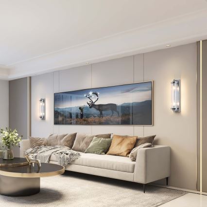 Stensko svetilo LORENZO 2xE14/40W/230V sijajni krom