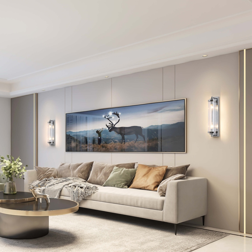 Stensko svetilo LORENZO 2xE14/40W/230V sijajni krom