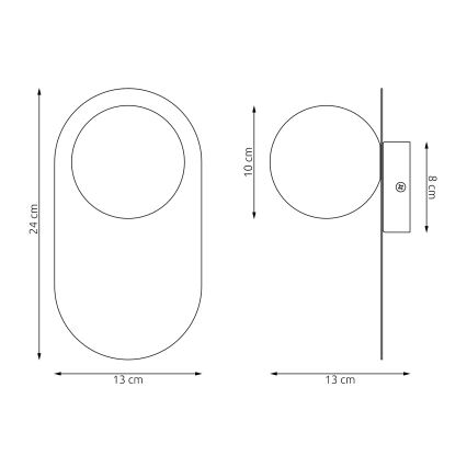 Stensko svetilo VIVA 1xG9/8W/230V sivo