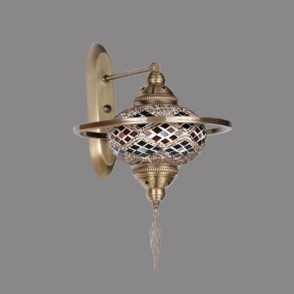 Stensko svetilo YENI 1xE27/40W/230V bronasto