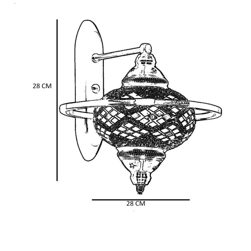 Stensko svetilo YENI 1xE27/40W/230V bronasto