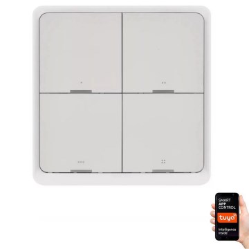 Stikalo 4-gumbi GoSmart 1xCR2430 Tuya bela