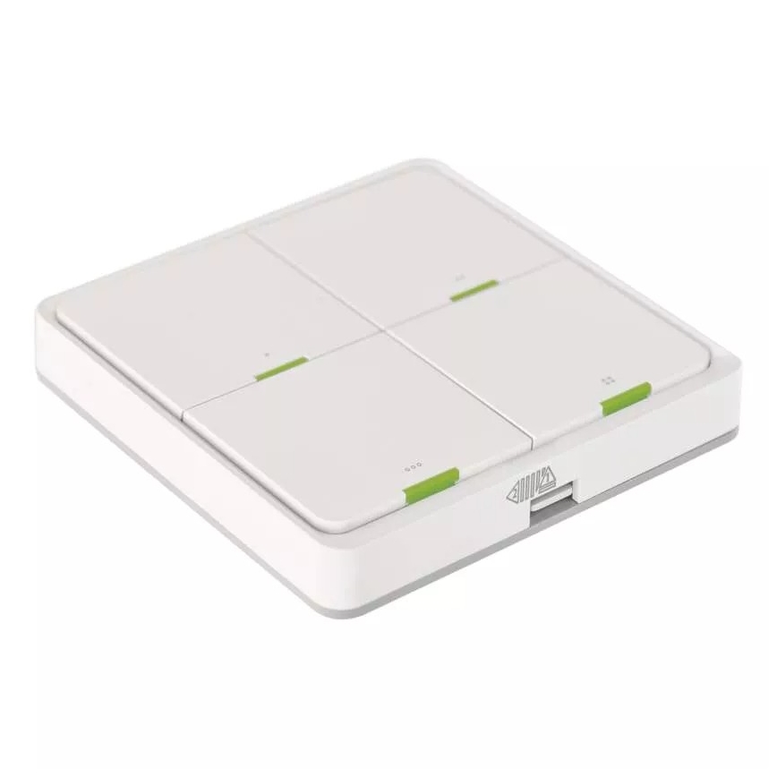 Stikalo 4-gumbi GoSmart 1xCR2430 Tuya bela