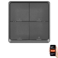 Stikalo 4-gumbi GoSmart 1xCR2430 Tuya črna