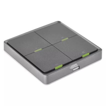 Stikalo 4-gumbi GoSmart 1xCR2430 Tuya črna