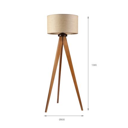 Stojalna svetilka AIDA 1xE27/15W/230V hrast/rafija