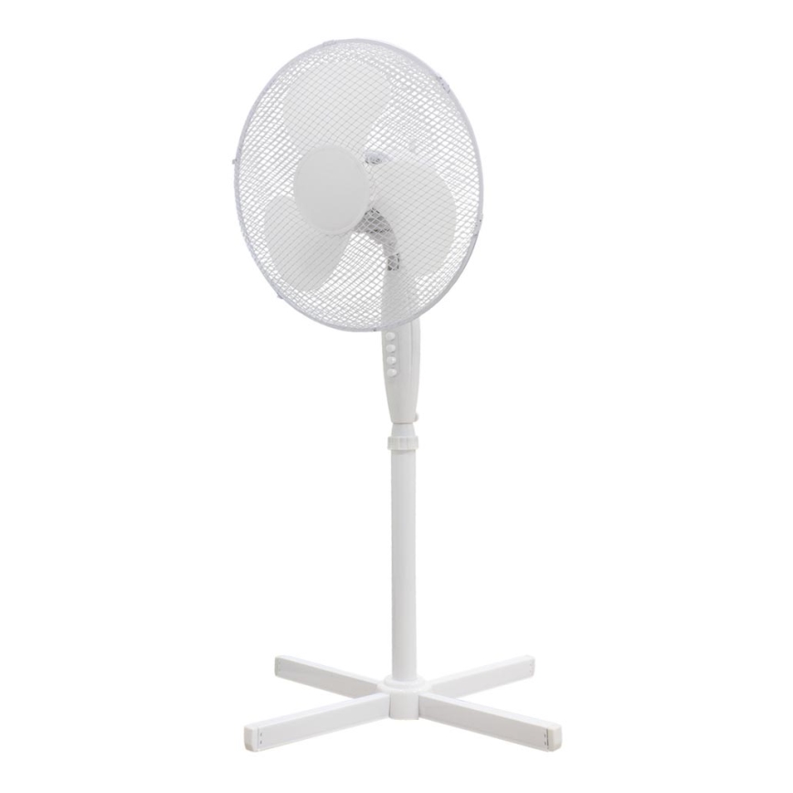 Stojalni ventilator 40 cm, 3 hitrosti, bela 50W
