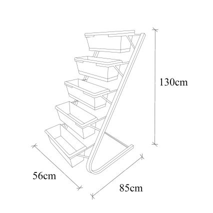 Stojalo za rastline 130x56 cm črna/zelena