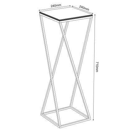 Stojalo za rože 70x24 cm bela