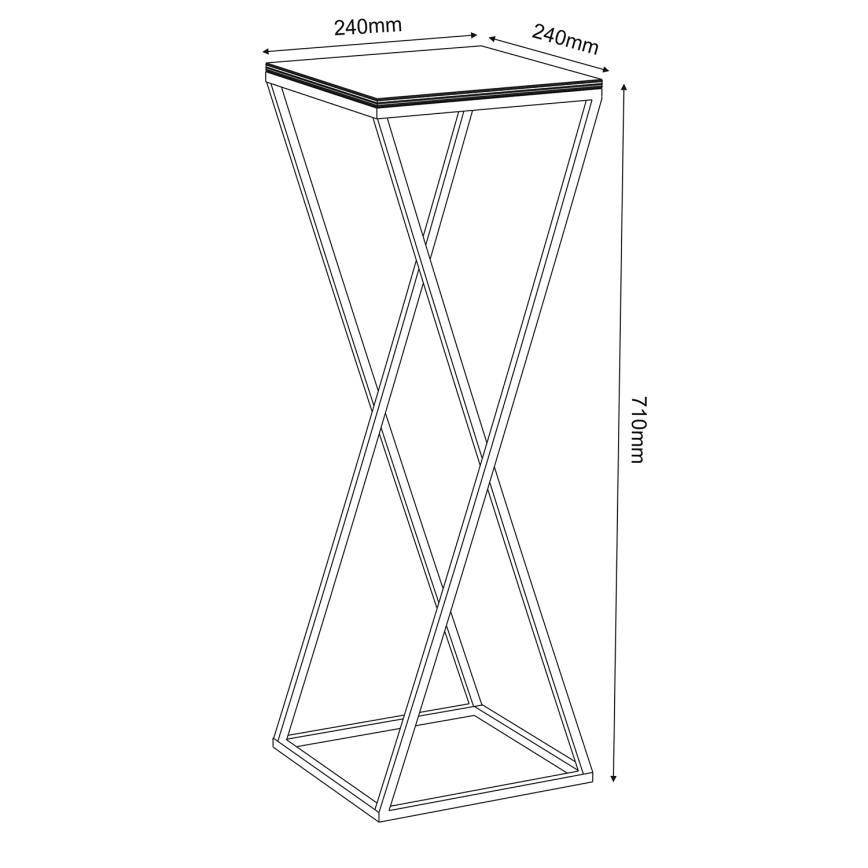 Stojalo za rože 70x24 cm bela