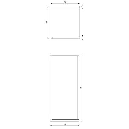 Stojalo za rože 70x30x34 cm bela