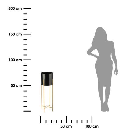 Stojalo za rože 75x17 cm črna/zlata