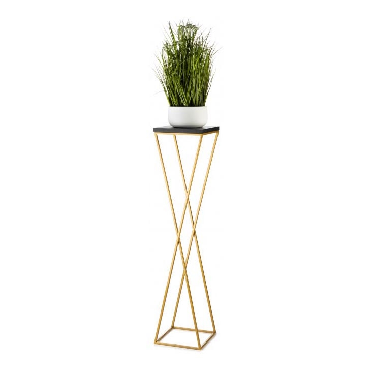 Stojalo za rože LOFT 100x24 cm zlata/črna