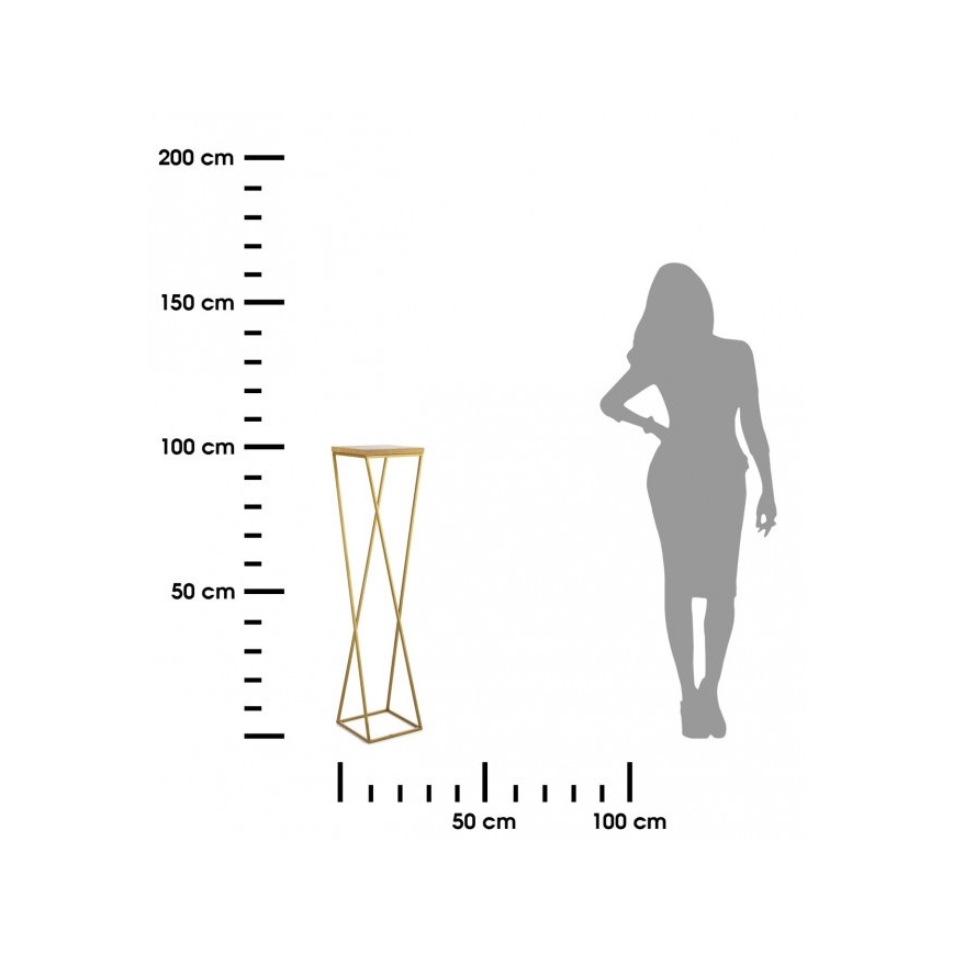 Stojalo za rože LOFT 100x24 cm zlata/rjava
