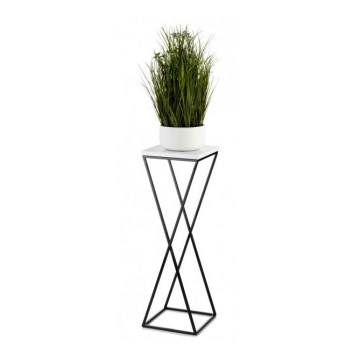Stojalo za rože LOFT 70x24 cm črna/bela