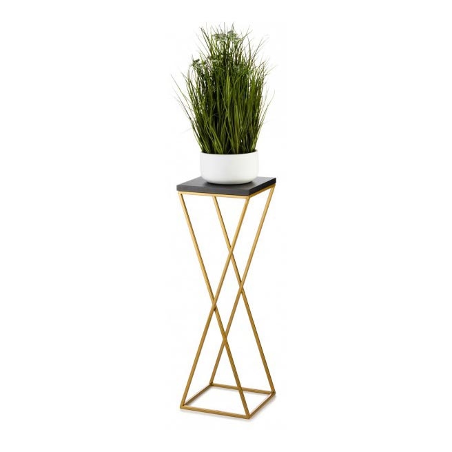 Stojalo za rože LOFT 70x24 cm zlata/črna