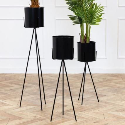 Stojalo za rože TRIPOD 110x25 cm črna