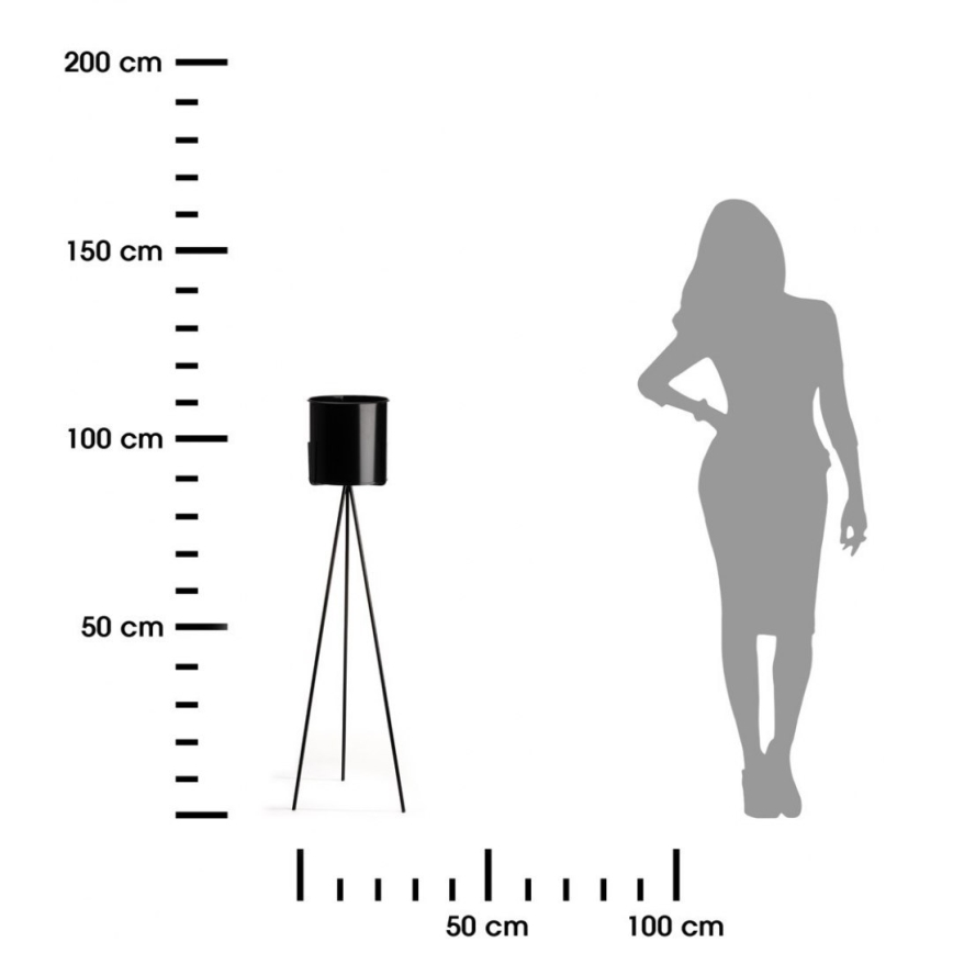 Stojalo za rože TRIPOD 110x25 cm črna