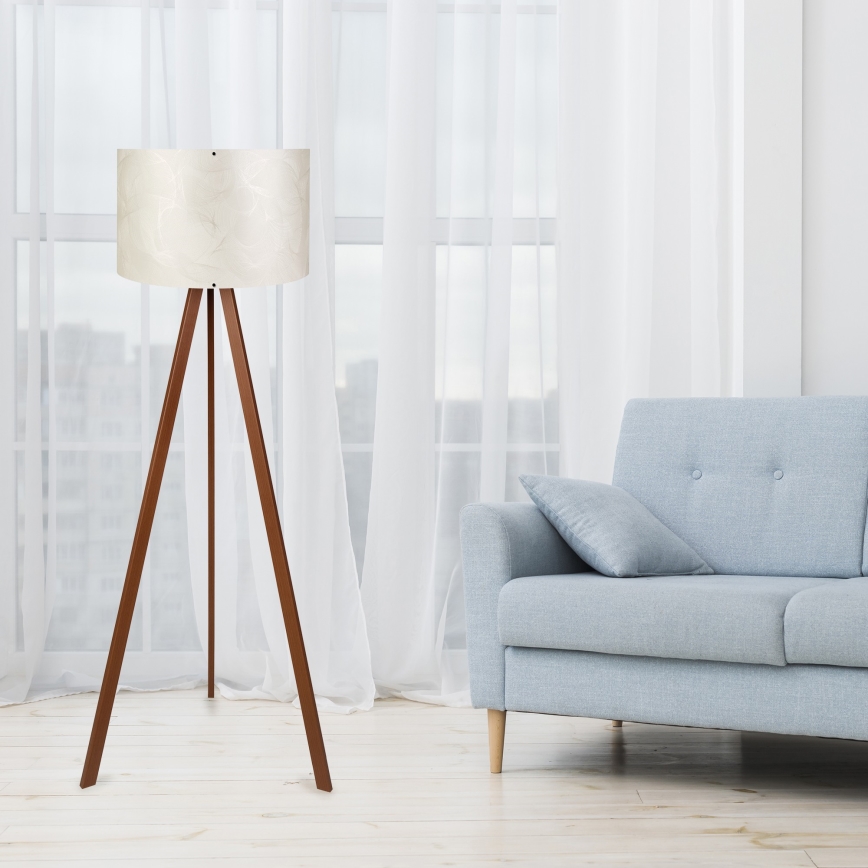 Stoječa lampa AYD 1xE27/40W/230V bela/smeđa