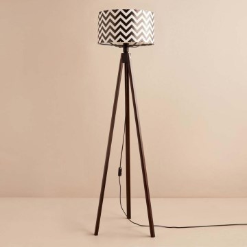 Stoječa lampa AYD 1xE27/40W/230V rjava/črna/bela