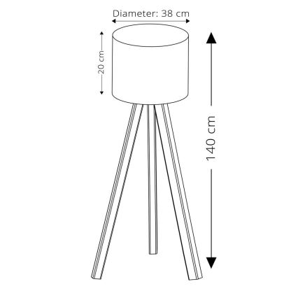 Stoječa lampa AYD 1xE27/40W/230V rjava