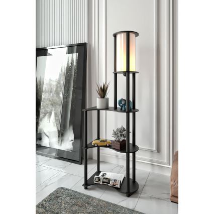 Stoječa lampa s policami NOTO 1xE27/40W/230V črna
