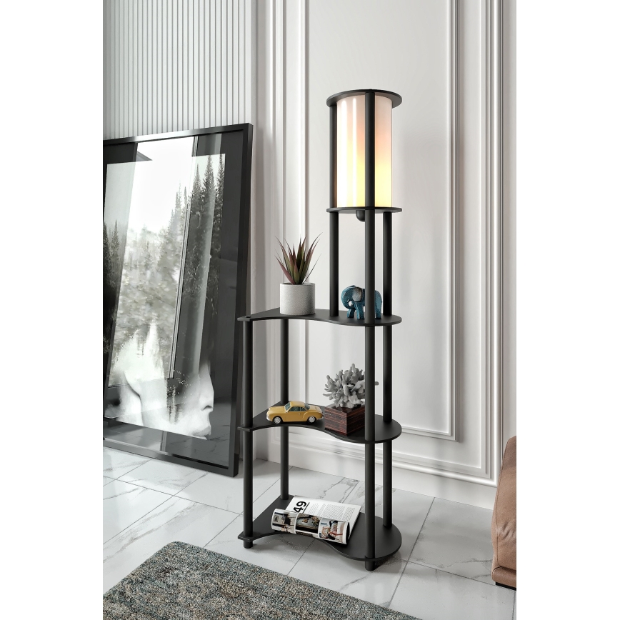 Stoječa lampa s policami NOTO 1xE27/40W/230V črna