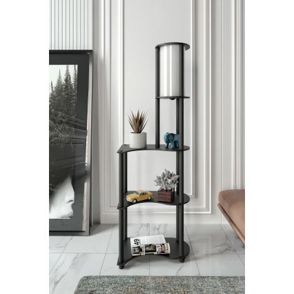 Stoječa lampa s policami NOTO 1xE27/40W/230V črna