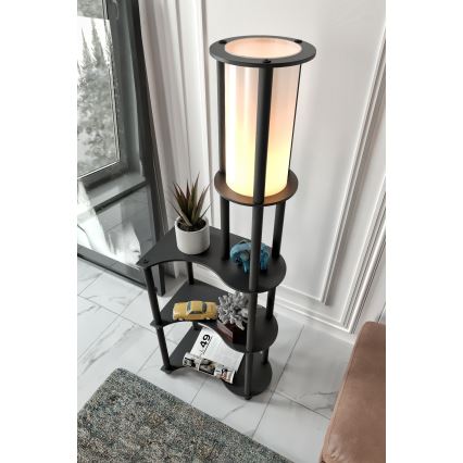 Stoječa lampa s policami NOTO 1xE27/40W/230V črna
