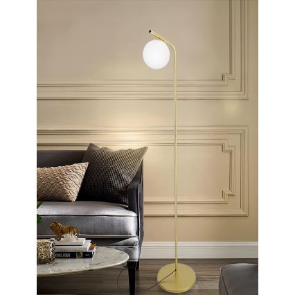 Stoječa svetilka 1xE27/40W/230V zlata/bela