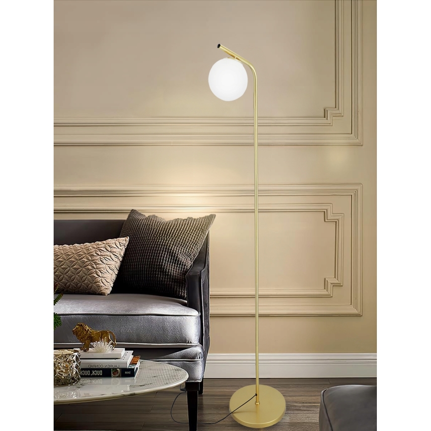 Stoječa svetilka 1xE27/40W/230V zlata/bela