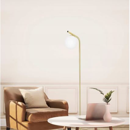 Stoječa svetilka 1xE27/40W/230V zlata/bela