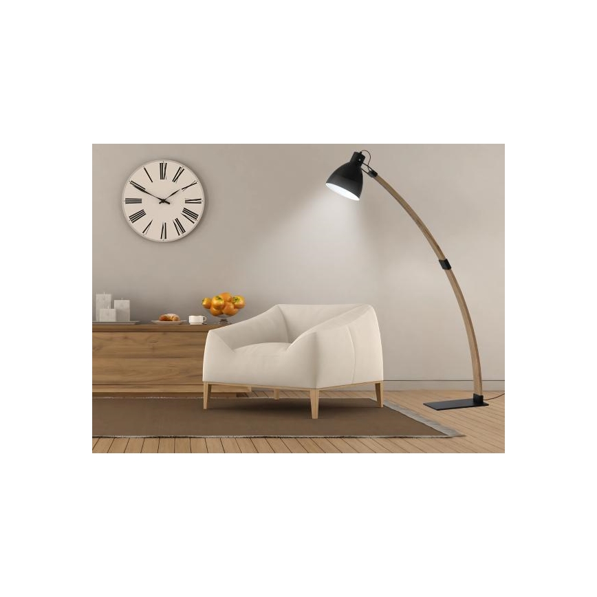 Stoječa svetilka 1xE27/60W/230V jasen/črna