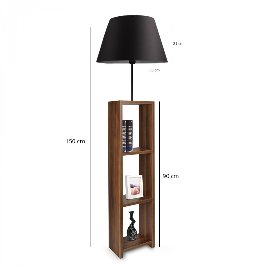 Stoječa svetilka AYD 1xE27/40W/230V rjava/črna